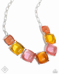 Reflective Range - Pink Necklace